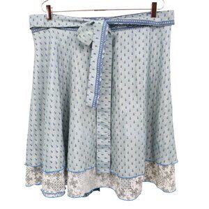 Evez Silk Skirt Women S Blue Layered Boho Hippie Cottagecore Grannycore Romantic